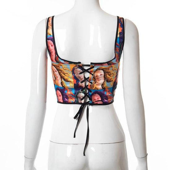 lacet d'attache d'un corset avec illustration rétro | Maison du Corset