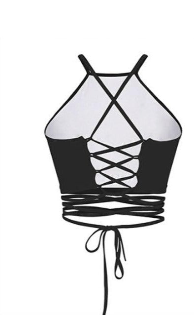lacet corset bustier blanc et noir 