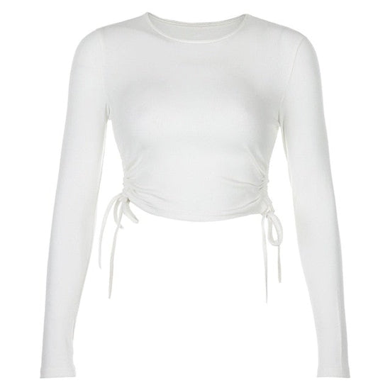 un pull corset a lacet blanc