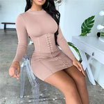 une Robe Corset rose Avec Lacet | Maison du Corset