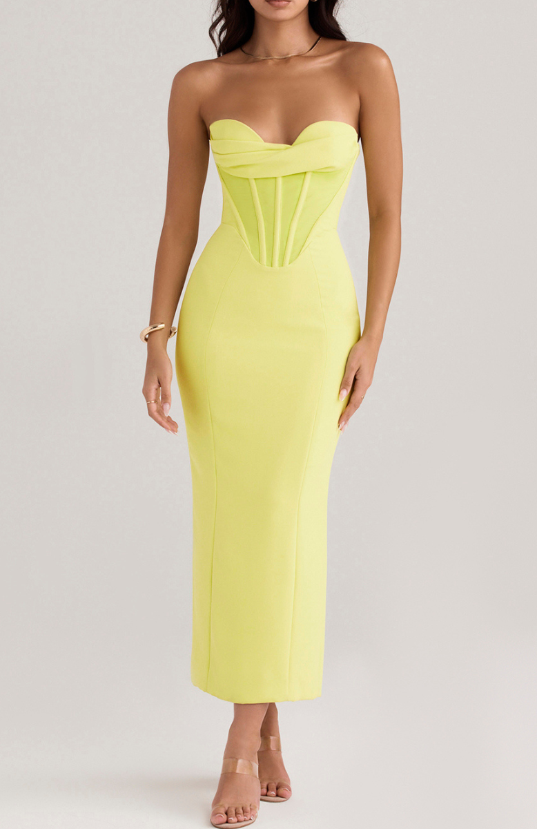 robe corset de couleur jaune 
