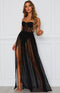 une longue robe corset de couleur noire | Maison du Corset 