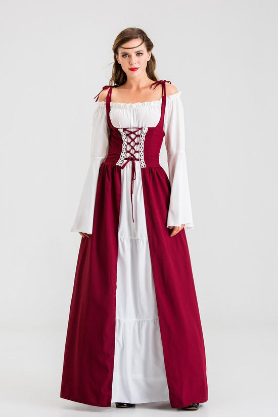 robe médiévale corset rouge
