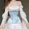 une femme avec un corset bustier serre taille | Maison du Corset